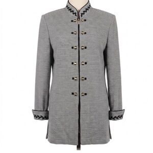 St. John Collection Vintage Black/White Longline Jacket Old Money Size 4-EUC